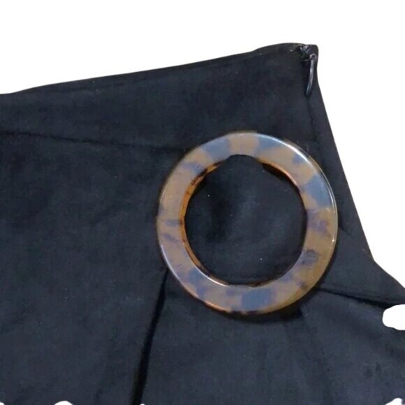 2/$30 ZARA XS Black Skort With Tortoise Ring Detail Polyester & Elastane - Picture 4 of 12